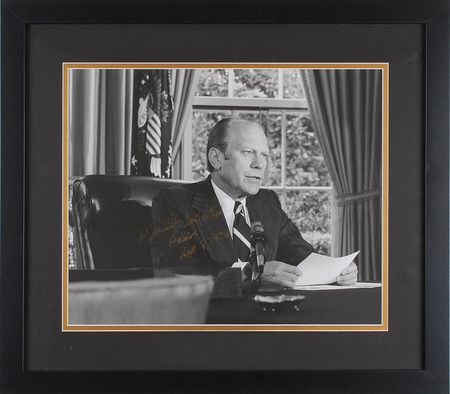 Lot #108 Gerald Ford Signed Photograph - Image 1
