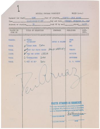 Lot #895 Desi Arnaz - Image 1