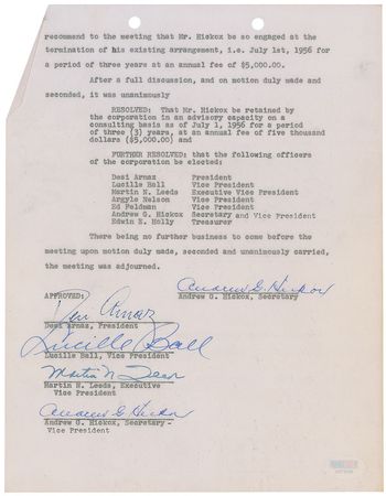 Lot #899 Lucille Ball and Desi Arnaz Signed Document - Image 2