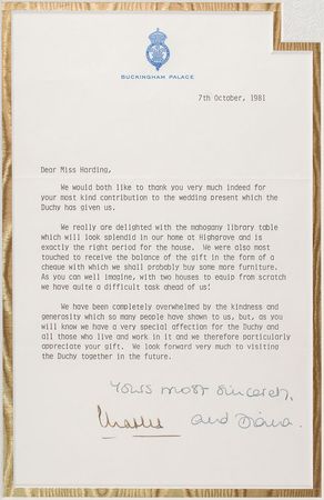 Lot #249 Princess Diana and Prince Charles: Newlywed royals send heartfelt thanks from Buckingham Palace - Image 2