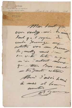 Lot #600 Charles Garnier Handwritten Letters Signed - Image 2