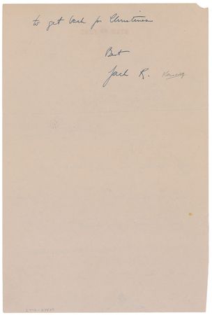 Lot #55 John F. Kennedy: Early JFK letter from his stint at Stanford - Image 2