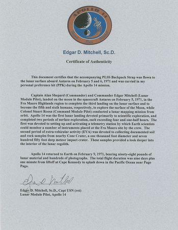 Lot #236 Edgar Mitchell?s Apollo 14 Flown Backpack Strap - Image 4