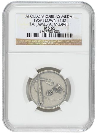 Lot #135 Jim McDivitt?s Apollo 9 Flown Robbins Medal - Image 1