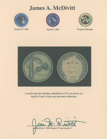 Lot #135 Jim McDivitt?s Apollo 9 Flown Robbins Medal - Image 4