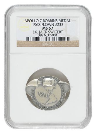 Lot #108 Jack Swigert?s Apollo 7 Flown Robbins Medal - Image 1