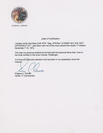 Lot #287 Gene Cernan?s Apollo 17 PPK - Image 6
