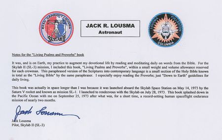 Lot #304 Jack Lousma’s Skylab 3 Flown Prayer Book - Image 4
