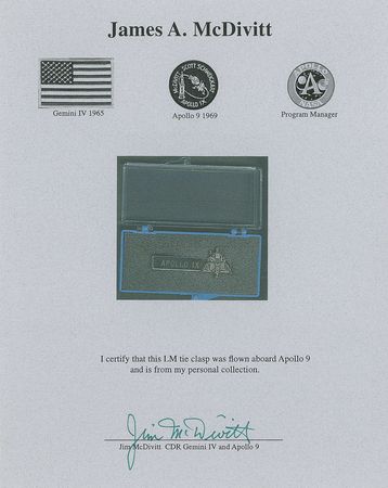 Lot #133 Jim McDivitt?s Apollo 9 Flown Grumman Tie Clip - Image 4