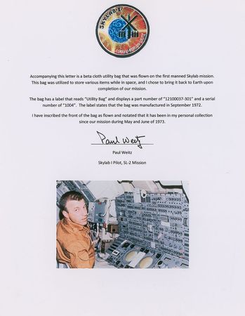 Lot #303 Paul Weitz’s Skylab 2 Flown Utility Bag - Image 3