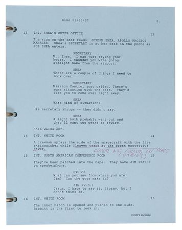 Lot #106 Guenter Wendt?s ?From the Earth to the Moon? Production Draft Script - Image 5