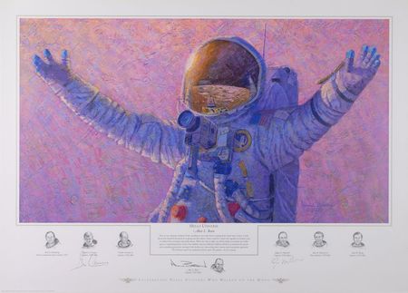 Lot #93 Bean, Cernan, and Mitchell Signed Lithograph - Image 1