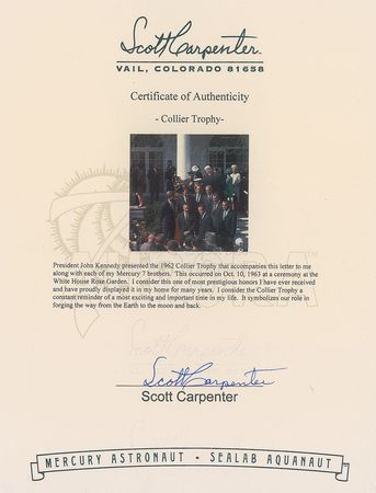 Lot #44 Scott Carpenter’s Mercury-era Collier Trophy - Image 4