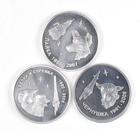 Lot #13 Russian Space Dog Flown Coins