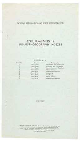 Lot #252 Apollo 14 Photography Indexes - Image 1