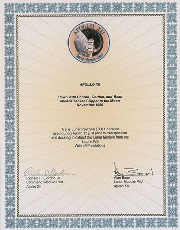 Lot #198 Apollo 12 Flown Trans Lunar Injection Checklist - Image 4