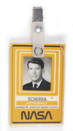 Lot #115 Wally Schirra?s NASA ID Badge - Image 1