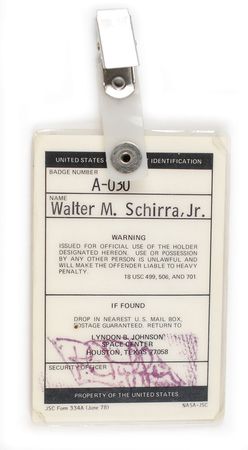 Lot #115 Wally Schirra?s NASA ID Badge - Image 2