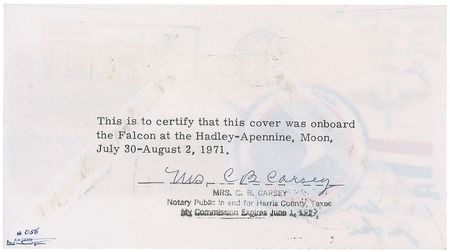 Lot #264 Apollo 15 Flown Sieger Cover - Image 2