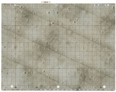 Lot #212 Apollo 13 Flown Lunar Surface Map Signed by Lovell and Haise - Image 2