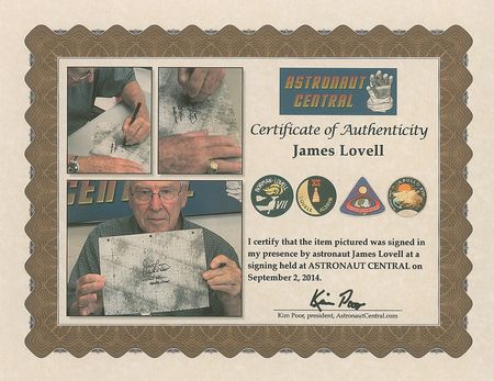 Lot #212 Apollo 13 Flown Lunar Surface Map Signed by Lovell and Haise - Image 3
