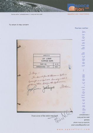 Lot #212 Apollo 13 Flown Lunar Surface Map Signed by Lovell and Haise - Image 5