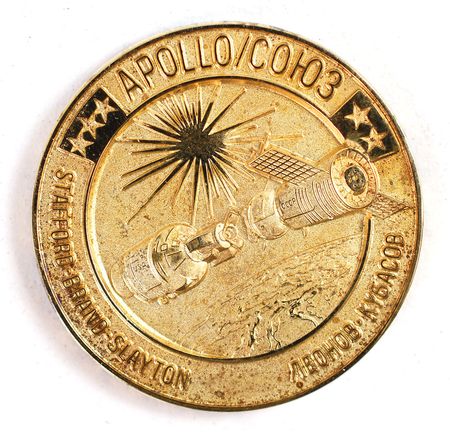 Lot #317 Wally Schirra?s Apollo-Soyuz Flown Robbins Medal  - Image 1