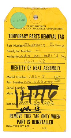 Lot #222 Collection of Seven Apollo 13 Flown Shims - Image 3