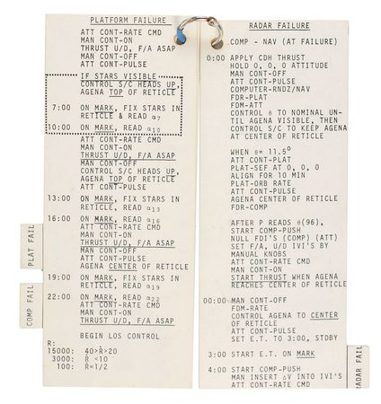 Lot #69 James Lovell?s Gemini 12 Flown Computer Failure Cue Cards - Image 4