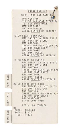 Lot #69 James Lovell?s Gemini 12 Flown Computer Failure Cue Cards - Image 5