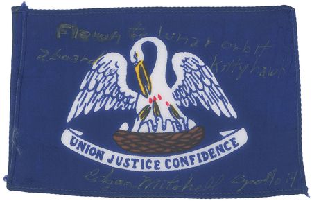 Lot #240 Edgar Mitchell?s Apollo 14 Flown Louisiana State Flag - Image 1