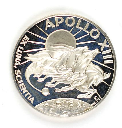 Lot #220 James Lovell?s Apollo 13 Franklin Mint Medallion - Image 1