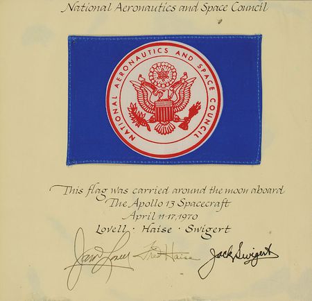 Lot #213 Apollo 13 Flown Flag - Image 1