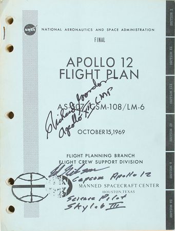 Lot #206 Richard Gordon Signed Apollo 12 Flight Plan - Image 1