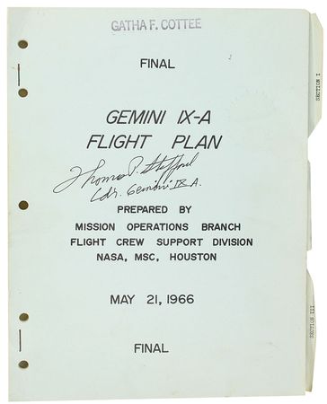 Lot #64 Tom Stafford Signed Gemini 9A Flight Plan - Image 1