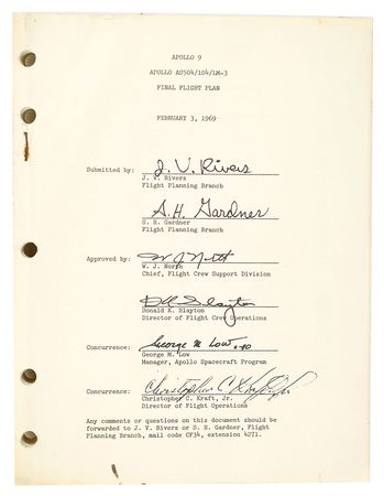 Lot #143 Apollo 9 Flight Plan - Image 1