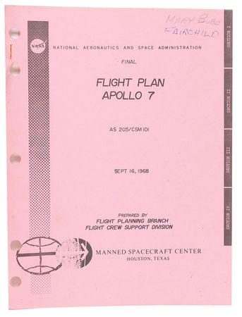 Lot #114 Apollo 7 Flight Plan - Image 1