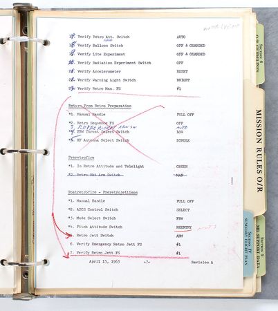 Lot #52 Gene Kranz’s MA-9 Operations Manual - Image 7