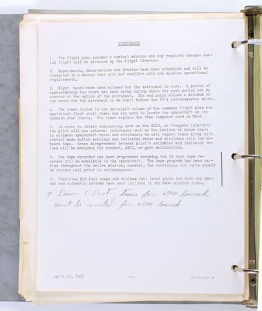 Lot #52 Gene Kranz’s MA-9 Operations Manual - Image 8