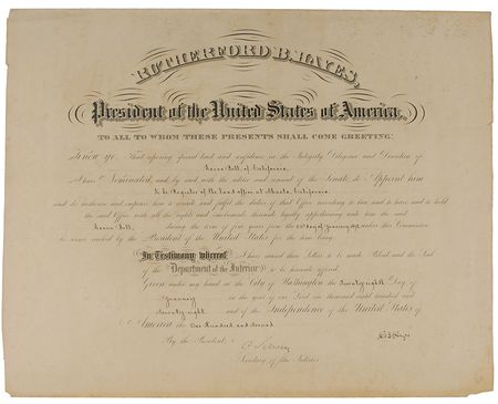Lot #36 Rutherford B. Hayes Signed Document