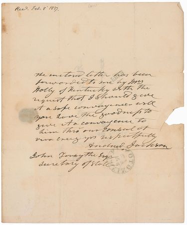 Lot #14 Andrew Jackson: President Jackson secures
