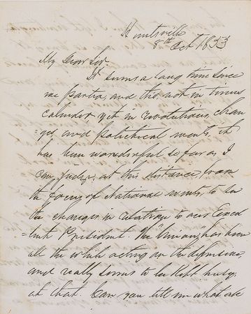 Lot #144 Texas: Sam Houston: “When I left Washington the political sky was so bright that no one could think of clouds” - Image 1