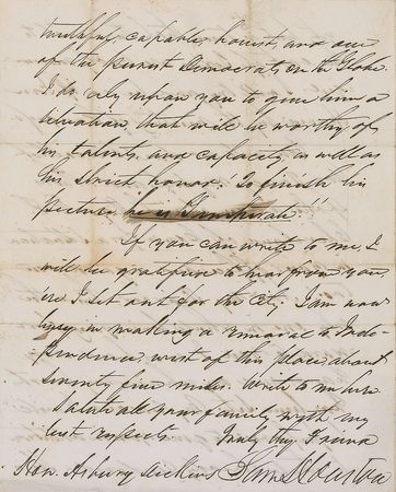 Lot #144 Texas: Sam Houston: “When I left Washington the political sky was so bright that no one could think of clouds” - Image 4