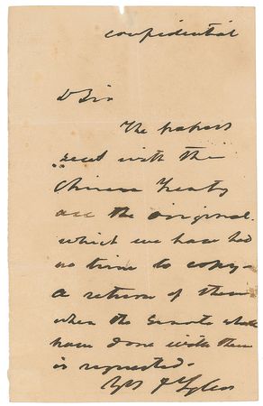 Lot #18 John Tyler: President Tyler requests the