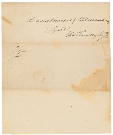 Lot #136 Congressional Articles 1783: Alexander Hamilton’s motion to include reparations for illegally freed slaves in the Treaty of Paris - Image 3