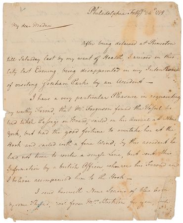 Lot #273 Elias Boudinot Signed Letter - Image 1
