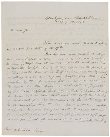 Lot #336 Richard Rush: “I have no right to ask a favor of President Tyler” - Image 1