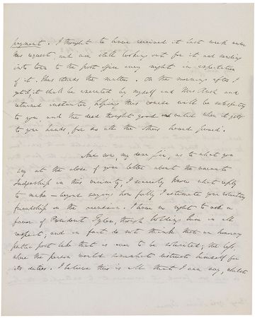 Lot #336 Richard Rush: “I have no right to ask a favor of President Tyler” - Image 2