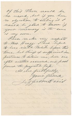 Lot #361 Jefferson Davis: Almost seven years after the end of the Civil War, Davis and Beauregard continue their feud - Image 2