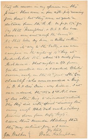 Lot #366 Wade Hampton: “Here we were sharply engaged for some hours before Hill made his attack” - Image 4